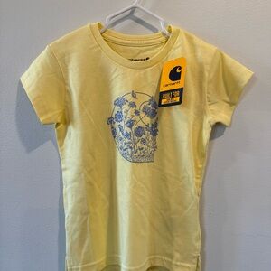 Carhartt Kids Yellow Tee with Blue Floral Print
